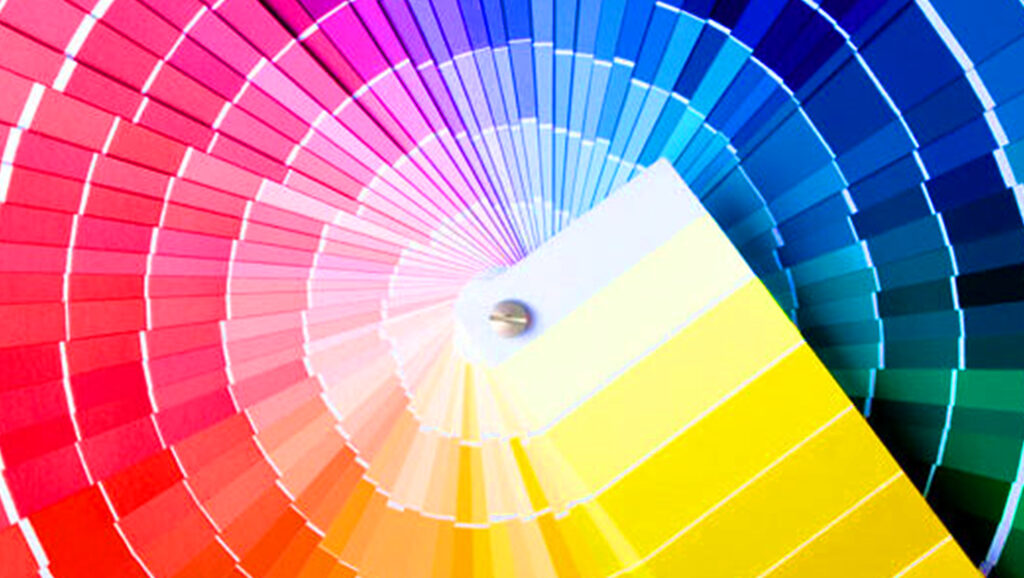 Strategic color palette fan deck, illustrating intentional color selection for minimalist branding to enhance brand recall and emotional connection in modern brand identity design.